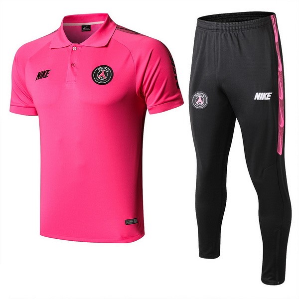 Polo Paris Saint Germain Conjunto Completo 2019 2020 Rosa Negro